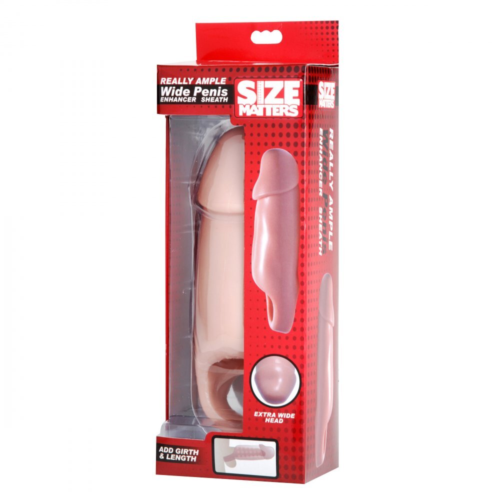 Size Matters Really Ample Wide Penis Enhancer Sheath Flesh-3