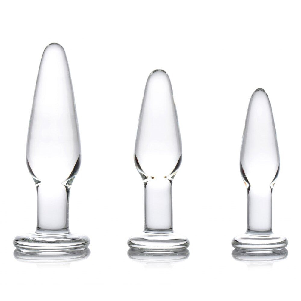 XR Dosha 3 Piece Glass Anal Plug Kit-0