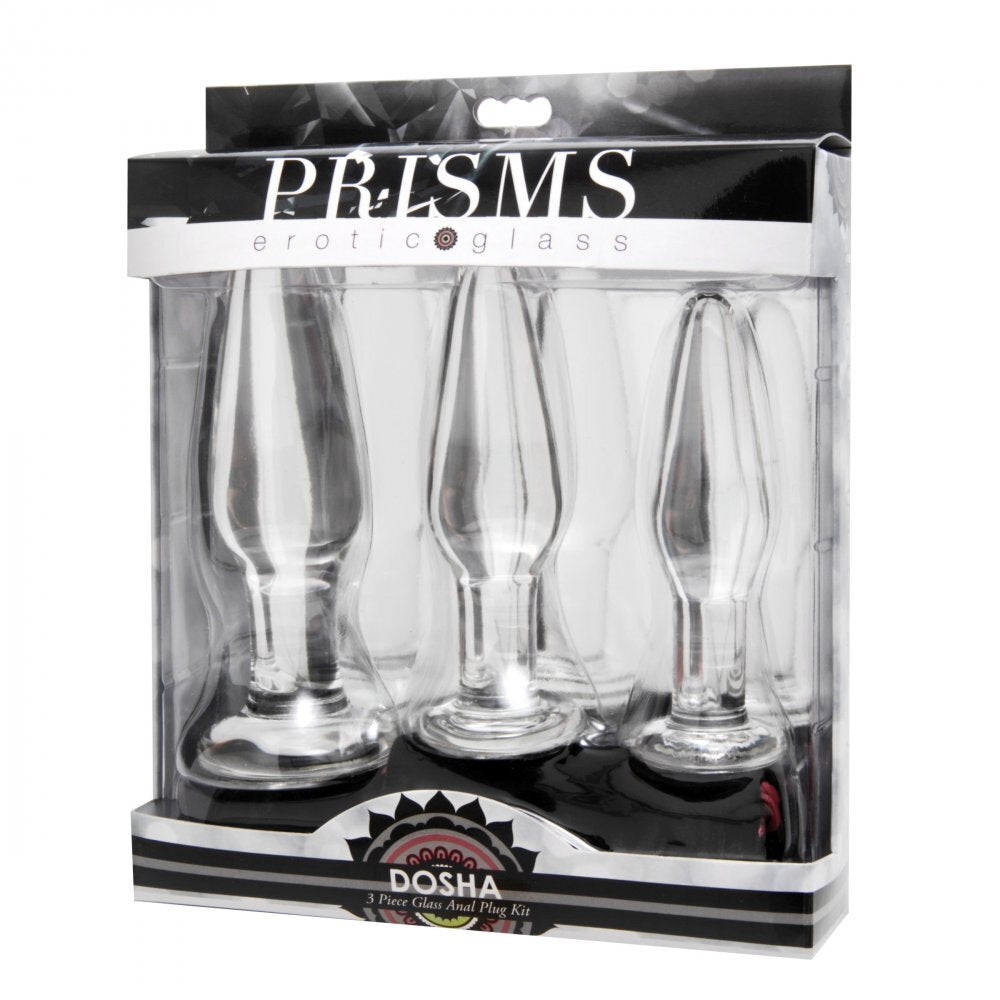 XR Dosha 3 Piece Glass Anal Plug Kit-3