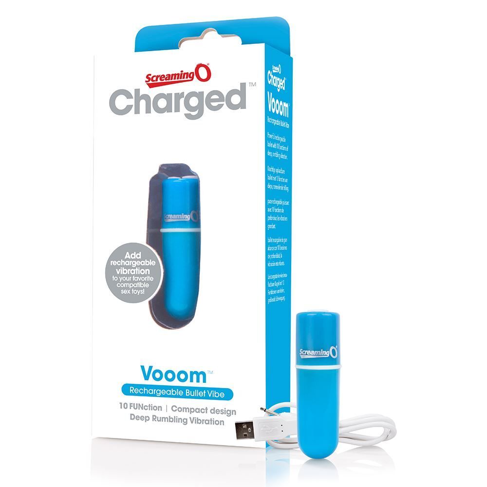 Screaming O Charged Vooom Rechargeable Bullet Blue-2