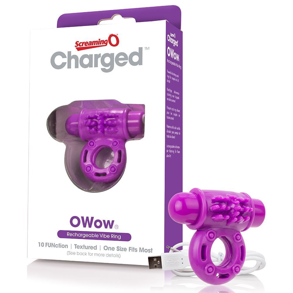 Screaming O Charged OWow Purple Vibrating Cock Ring-1