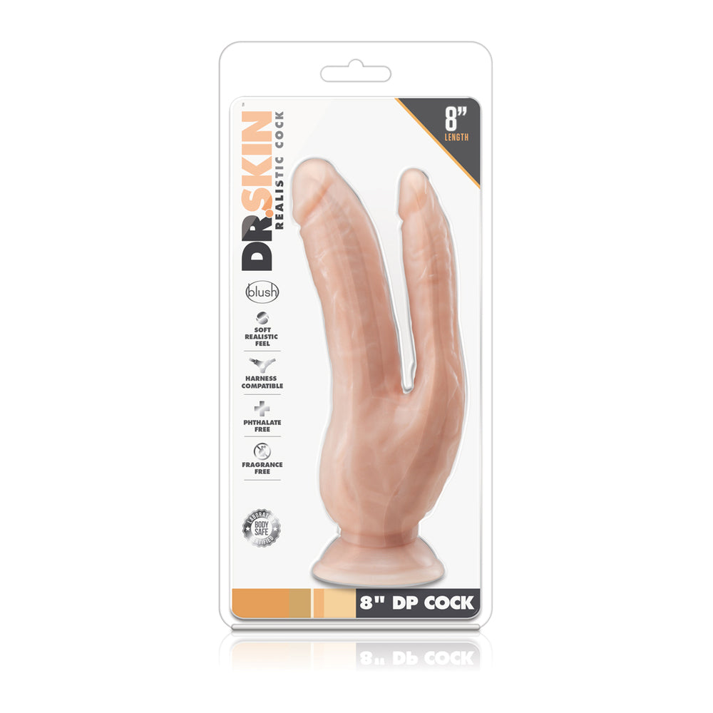 Dr. Skin Dual 8 Inch Dual Penetrating Dildo With Suction Cup-3