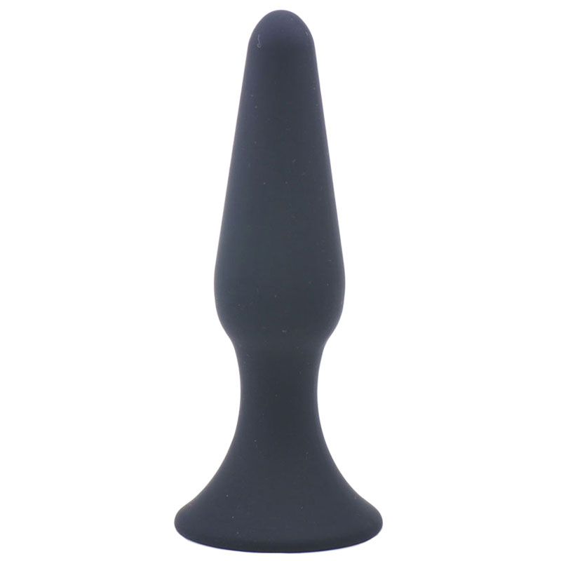 Medium Classic Black Silicone Butt Plug-0