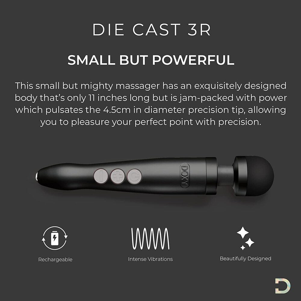 Doxy Die Cast 3 Rechargeable Wand Matte Black-2