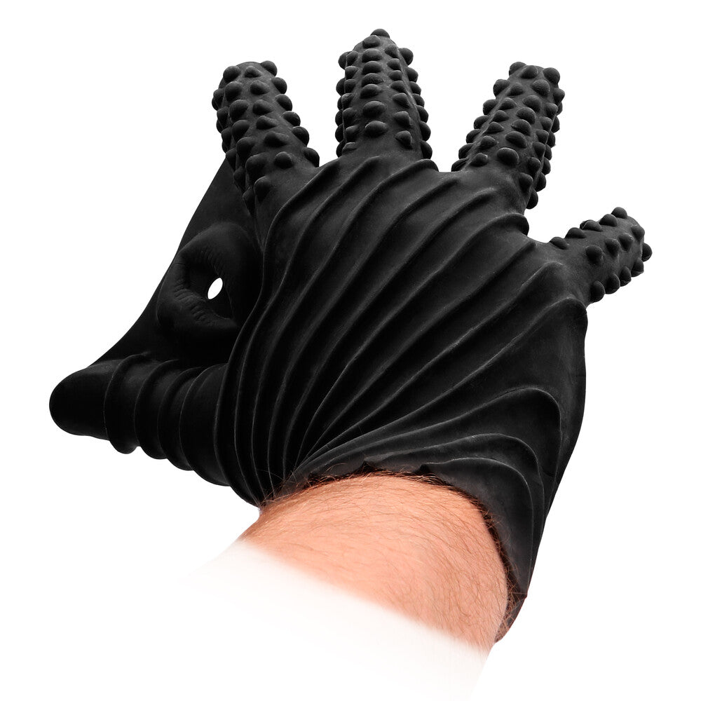 Fist It Black Textured Masturbation Glove-0