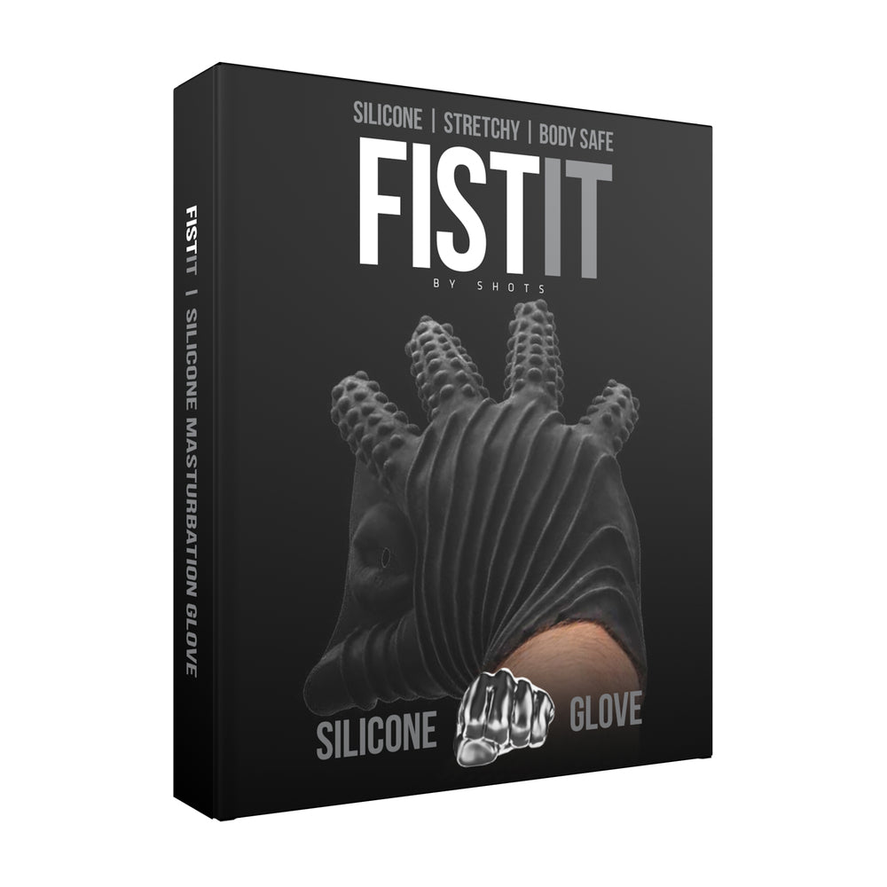 Fist It Black Textured Masturbation Glove-1