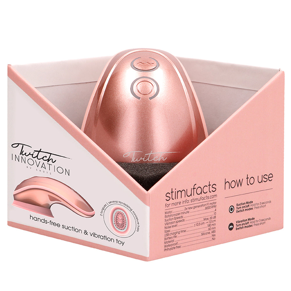 Twitch Rose Gold Hands Free Suction And Vibration Toy-3