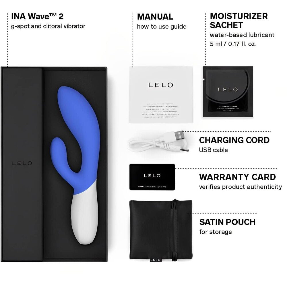 Lelo Ina Wave 2 Luxury Rechargeable Vibe Blue-2