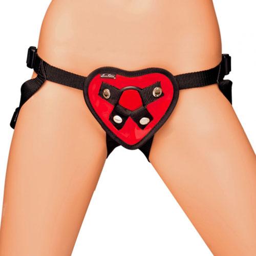 Lux Fetish Red Heart Strap On Harness-0