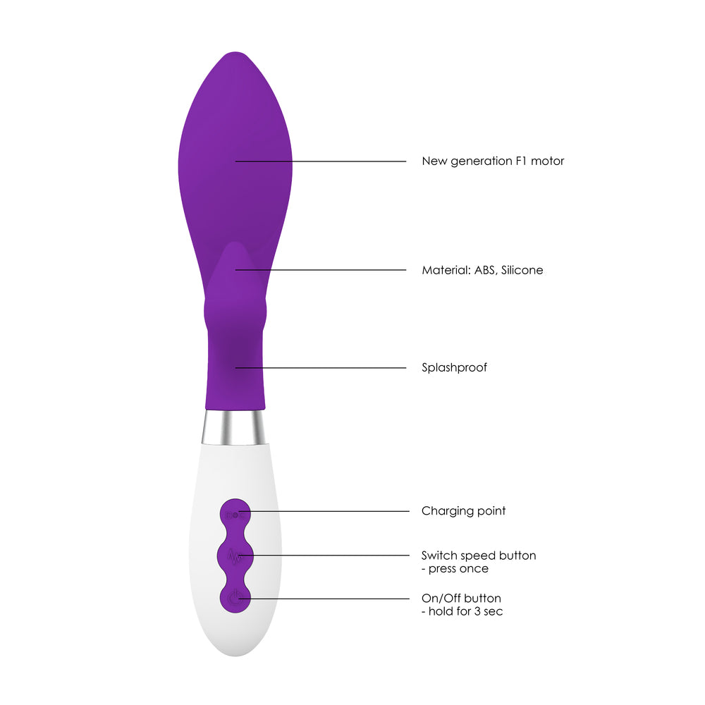 Achelois Rechargeable Vibrator Purple-1