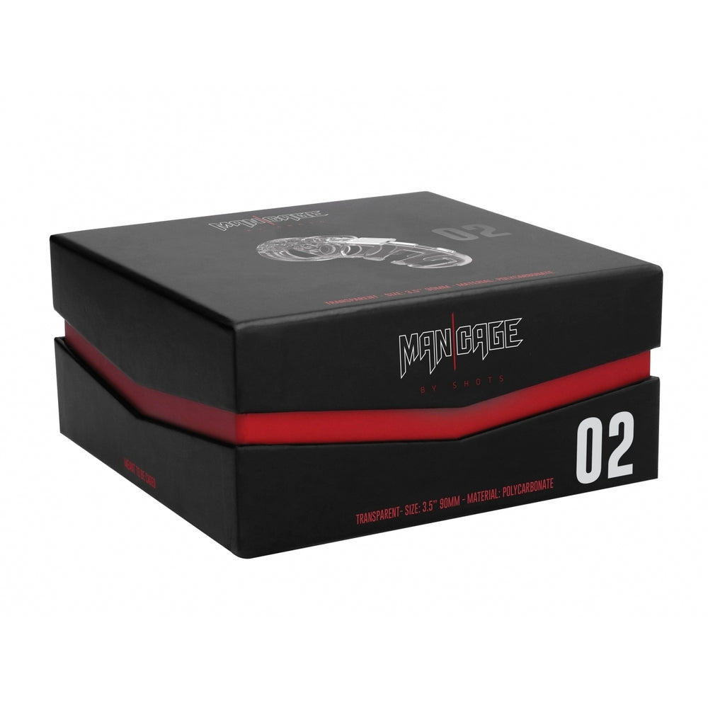 Man Cage 02 Male 3.5 Inch Clear Chastity Cage-2