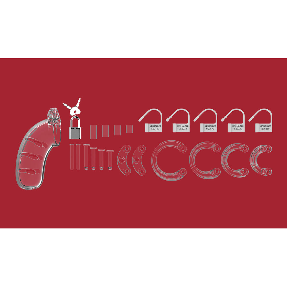 Man Cage 03 Male 4.5 Inch Clear Chastity Cage-2