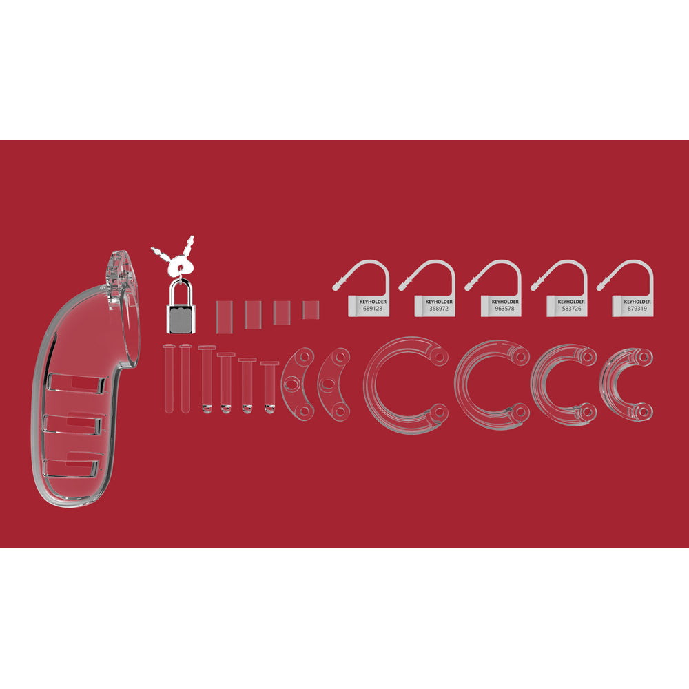 Man Cage 06 Male 5.5 Inch Clear Chastity Cage-1