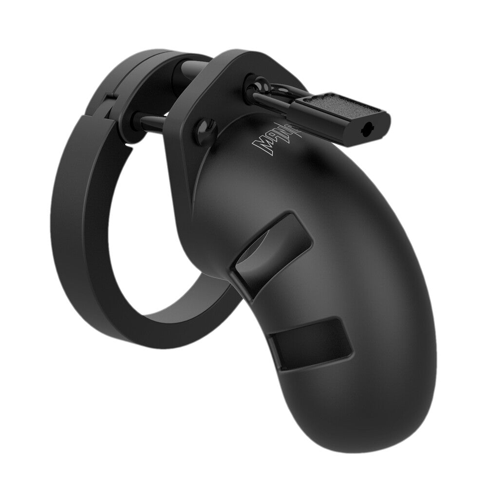 Man Cage 20 Male 3.5 Inch Black Silicone Chastity Cage-0