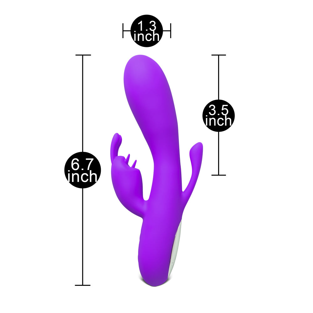 Double Bunny 12 speed Silicone Vibe Purple-1