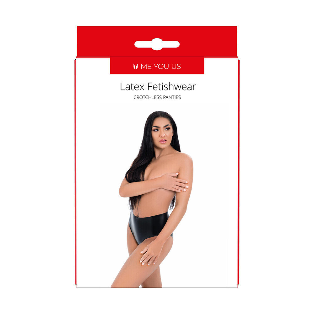 Me You Us Latex Crotchless Panties-2