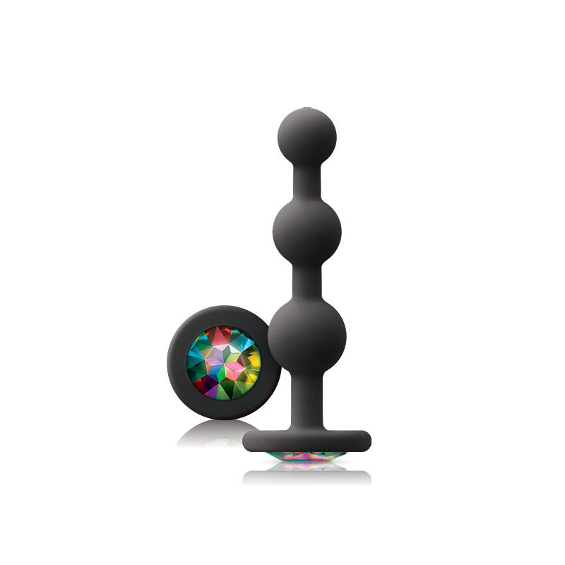 Glams Black Ripple Anal Plug Rainbow Gem-0