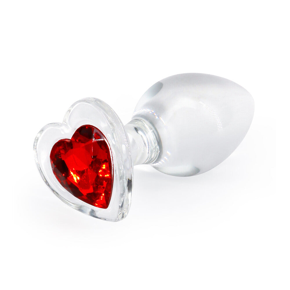 Crystal Desires Glass Heart Medium Butt Plug-0