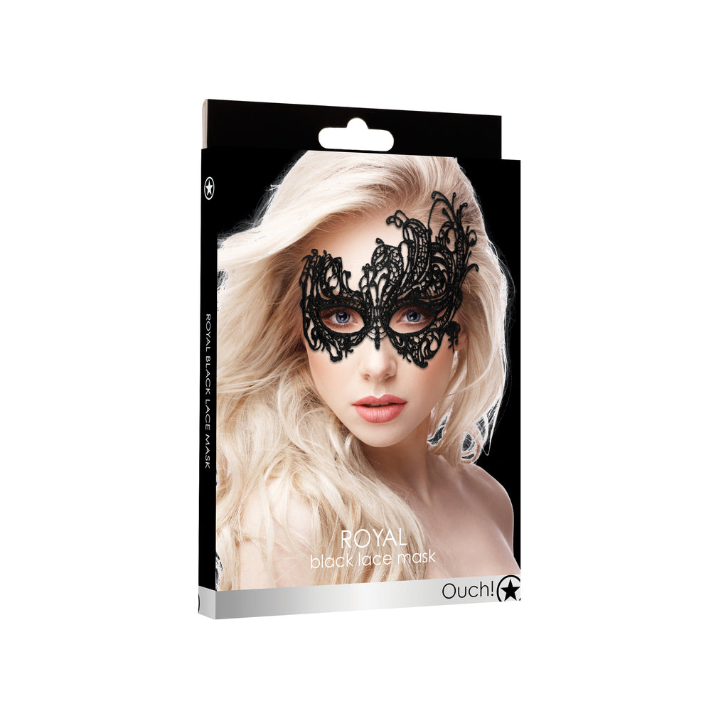 Ouch Royal Black Lace Mask-2