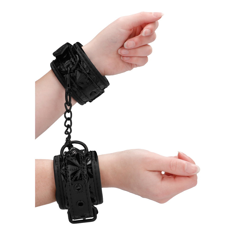 Ouch Luxury Black Hand Cuffs-1