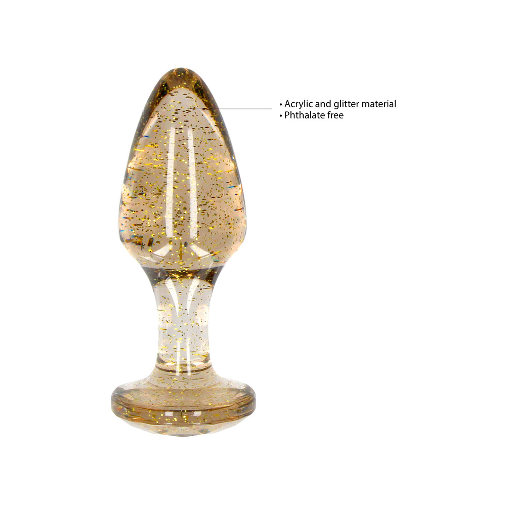 Ouch Golden Glitter Acrylic Butt Plug Set-1