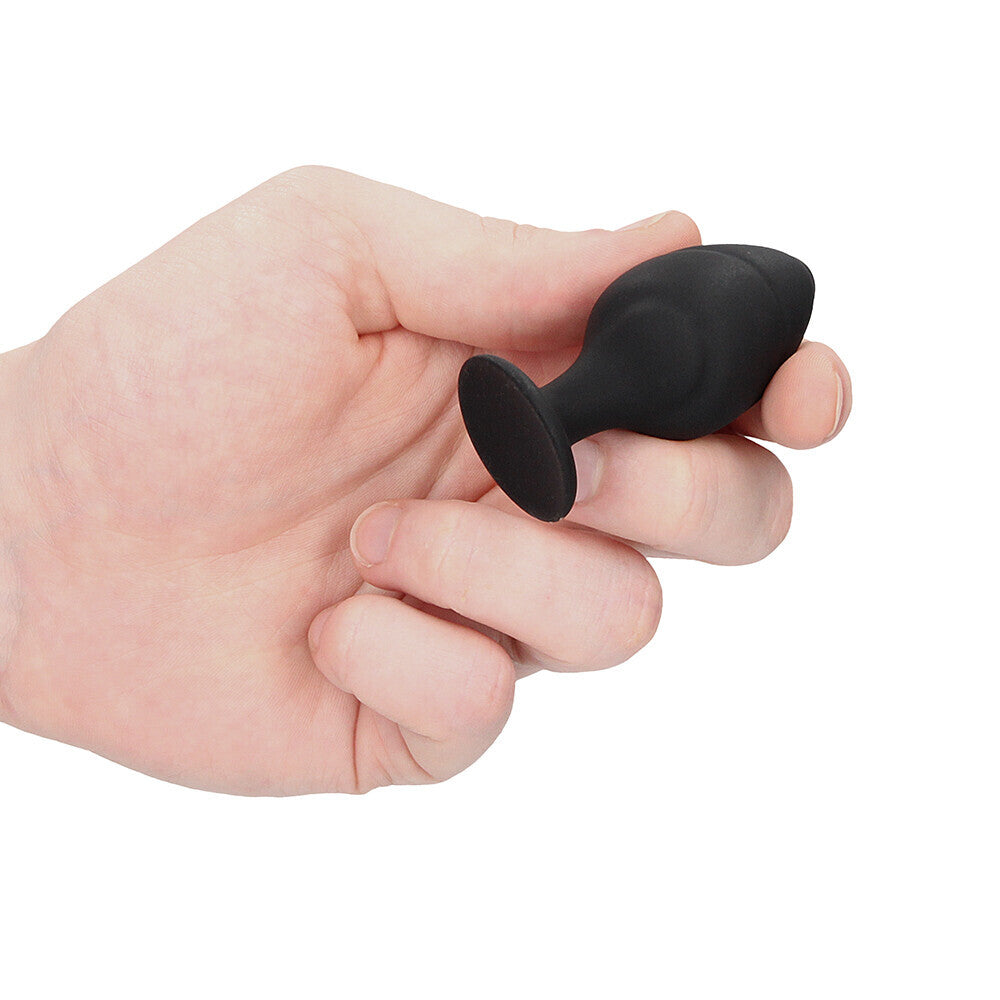 Ouch Silicone Swirled Butt Plug Set Black-3