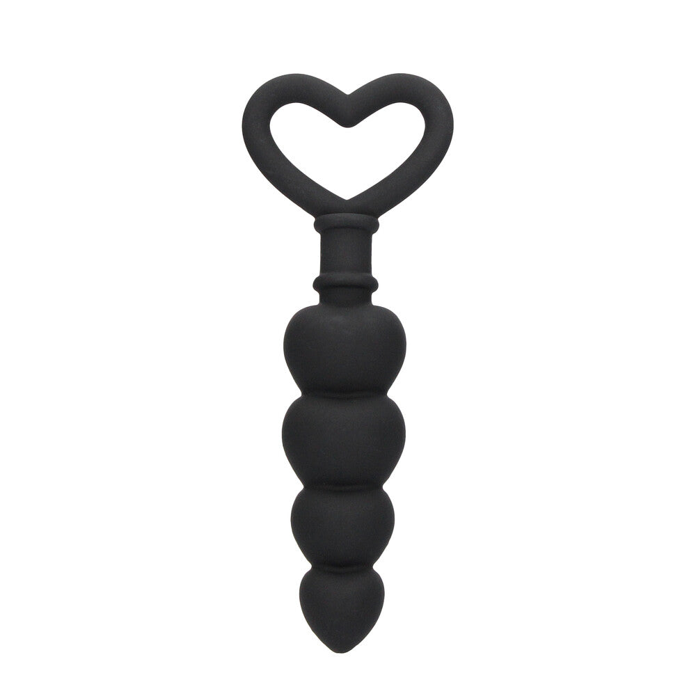 Ouch Silicone Anal Love Beads Black-0