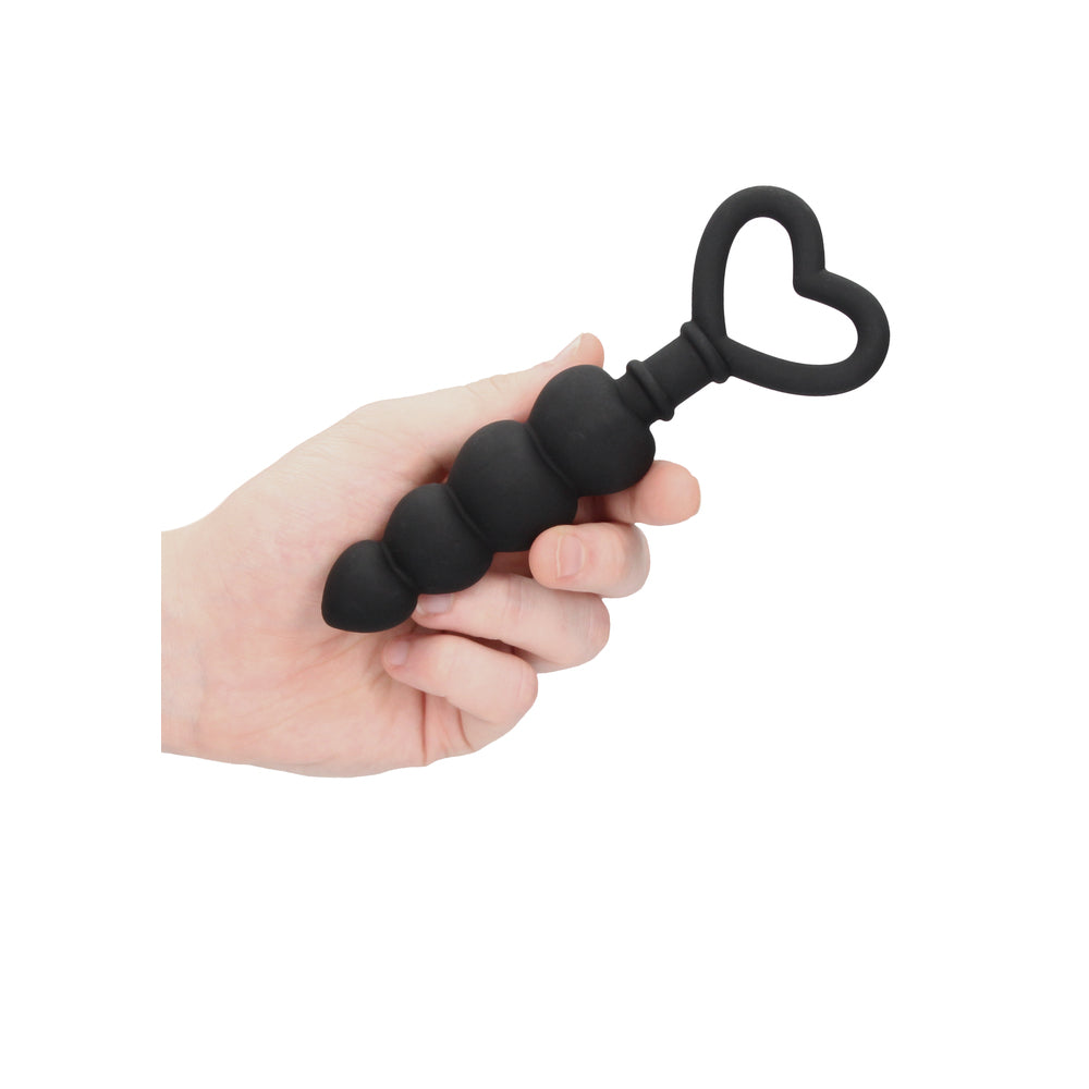 Ouch Silicone Anal Love Beads Black-1