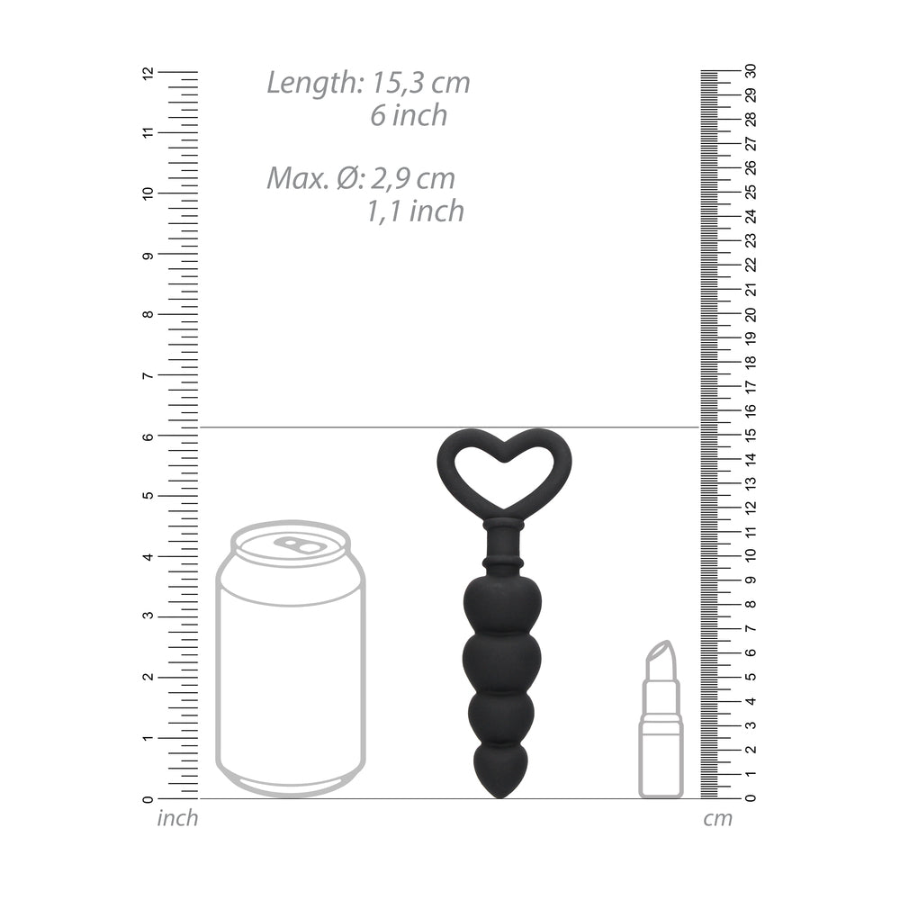 Ouch Silicone Anal Love Beads Black-2