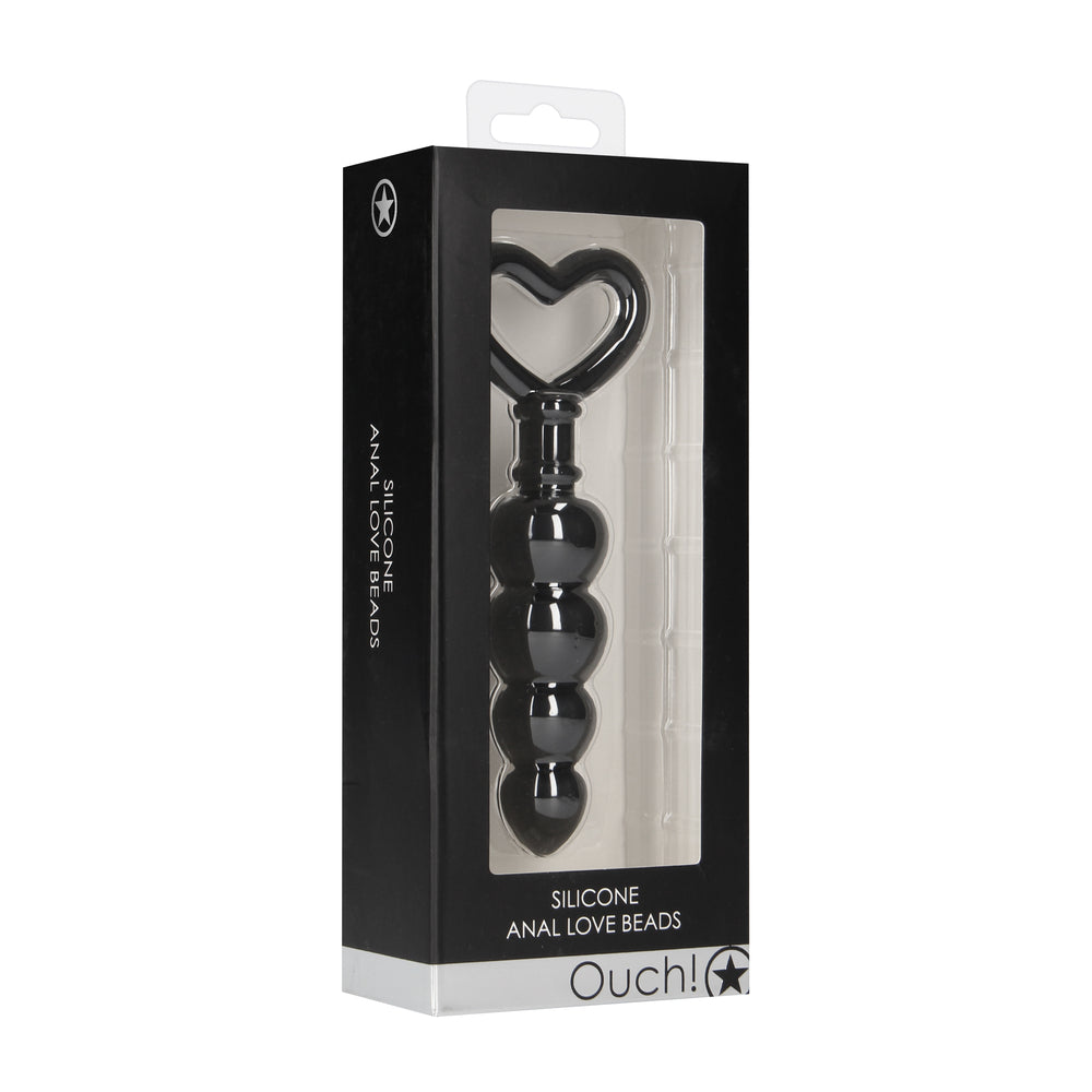 Ouch Silicone Anal Love Beads Black-3