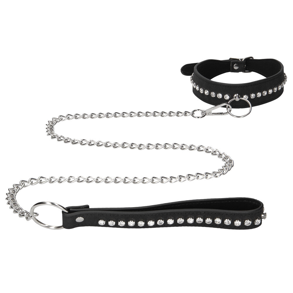 Ouch Diamond Studded Collar With Leash-0