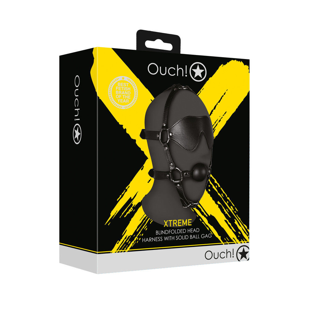 Ouch Xtreme Blindfolded Harness With Solid Ball Gag-3