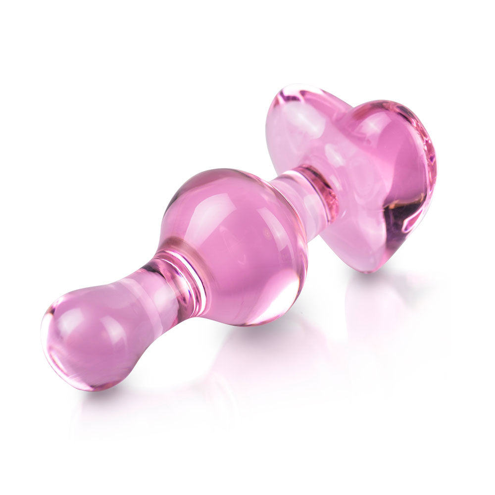 Icicles No.75 Pink Heart Glass Butt Plug-1