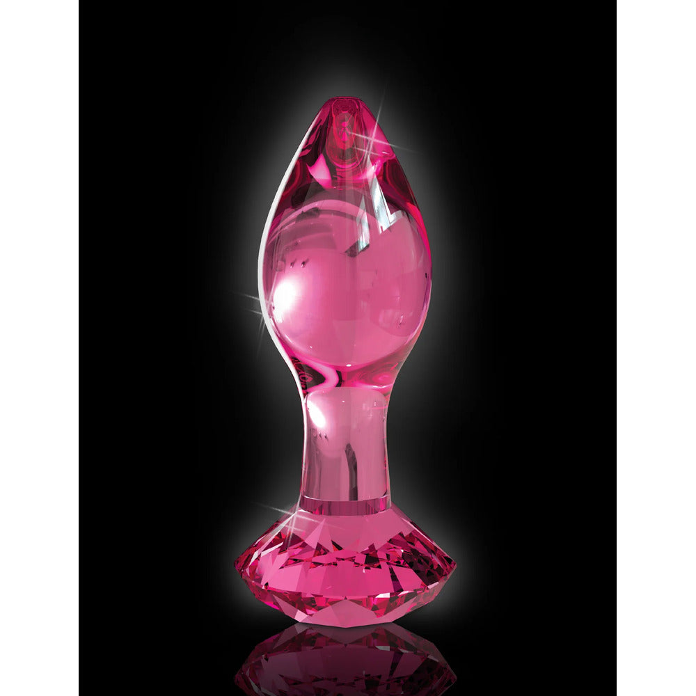 Icicles No.79 Pink Crystal Glass Butt Plug-1