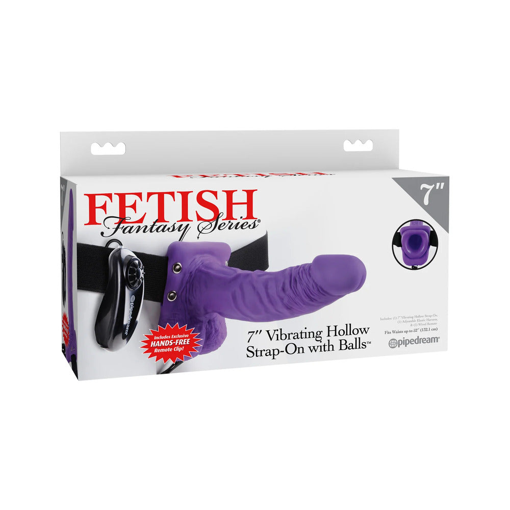 Fetish Fantasy Series 7 Inch Vibrating Hollow Strap On Purple-3