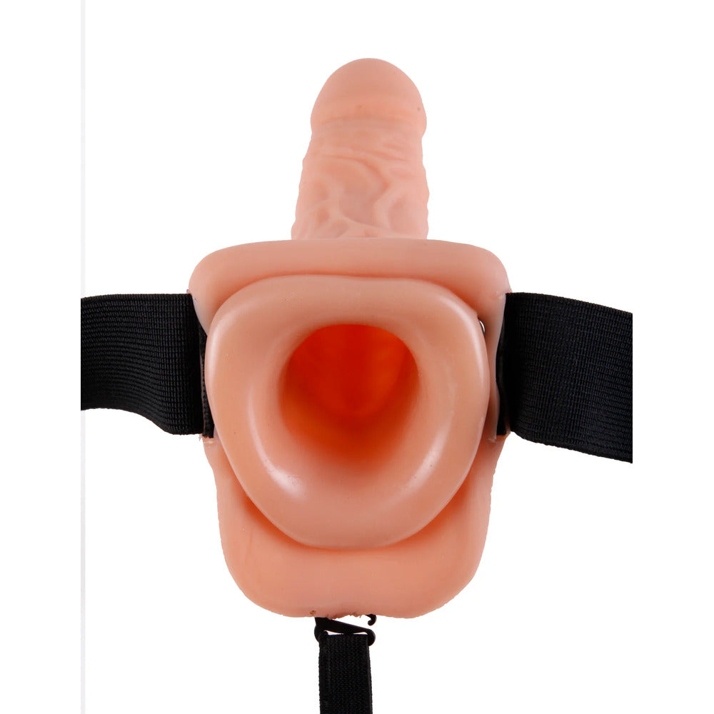 Fetish Fantasy Series 9 Inch Vibrating Hollow Strap On Flesh-2