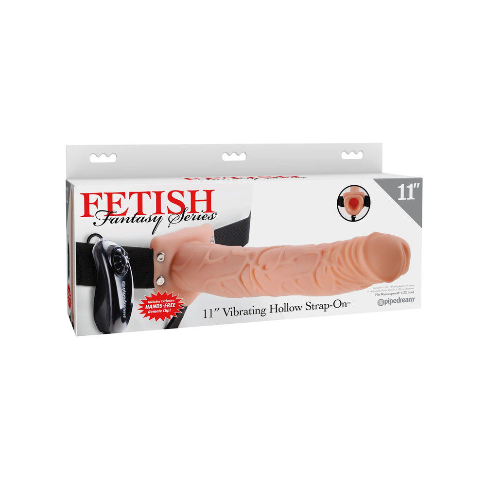 Fetish Fantasy Series 11 Inch Vibrating Hollow Strap On Flesh-3