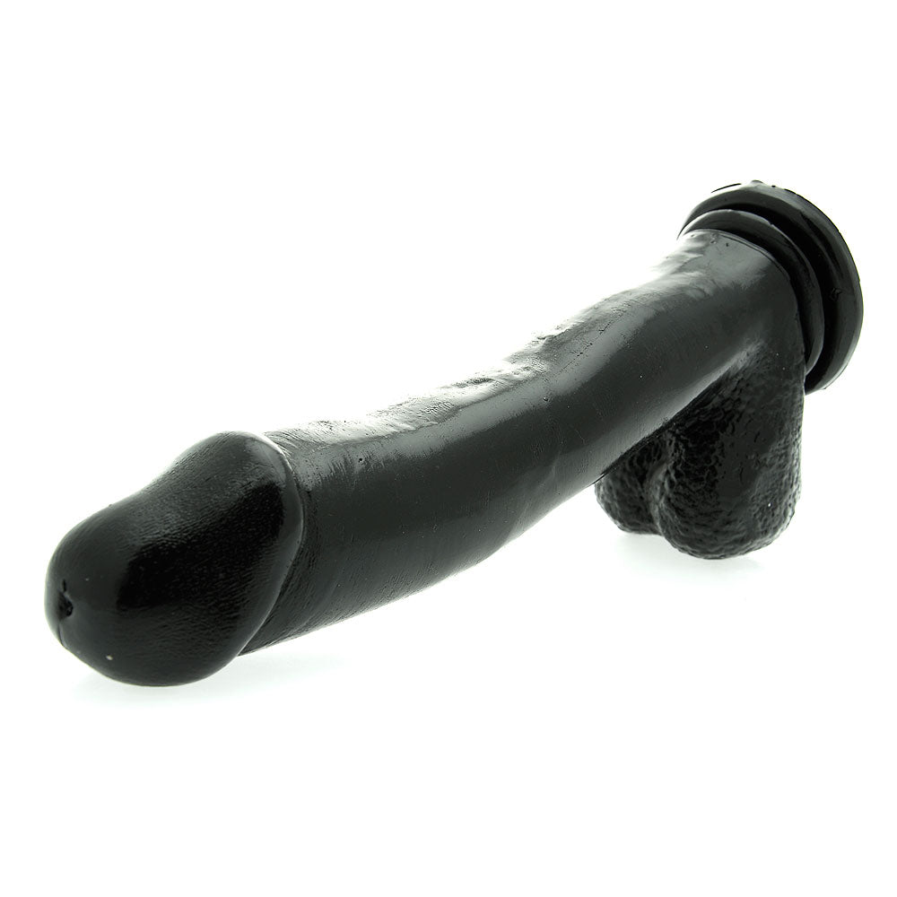 Basix 12 Inch Dong With Suction Cup Black-1