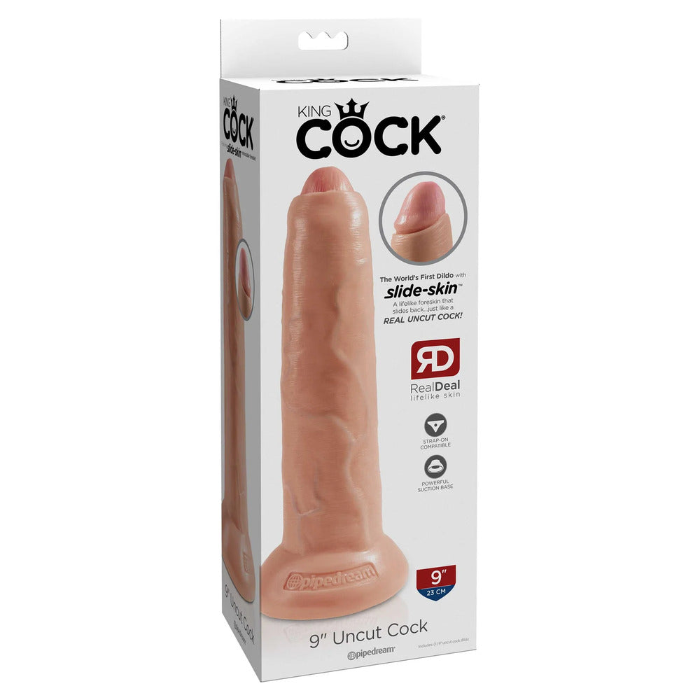 King Cock 9 Inch Flesh Uncut Cock Dildo-3