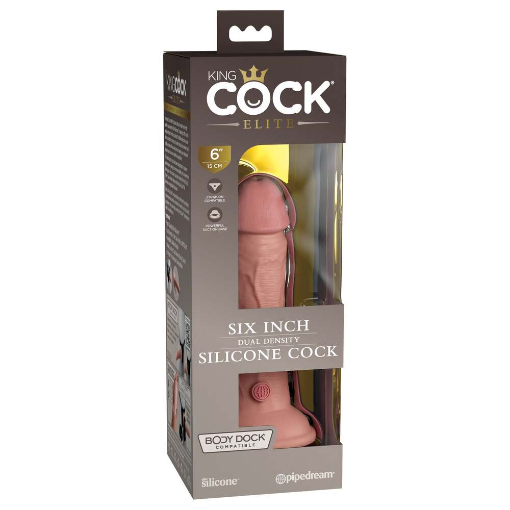 King Cock Elite 6 Inch Dual Density Dildo Caramel-3