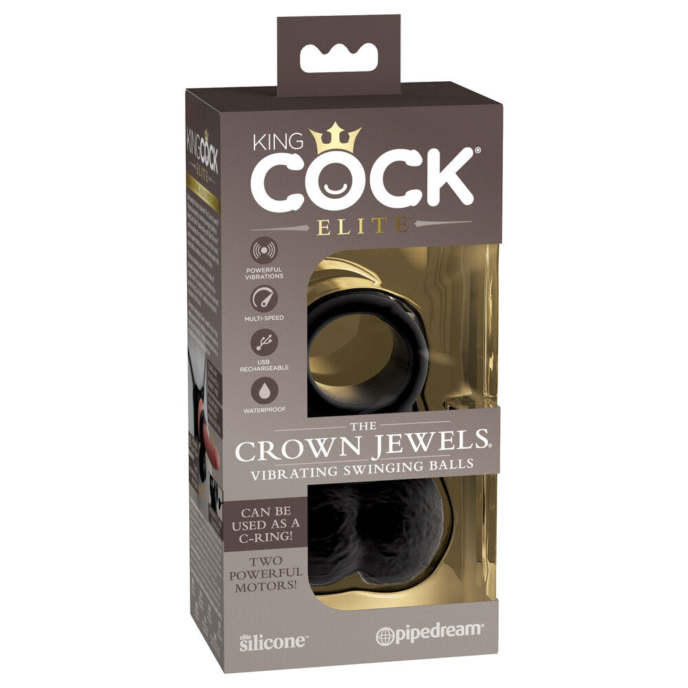 King Cock The Crown Jewels Weighted Swinging Vibrating Balls-3