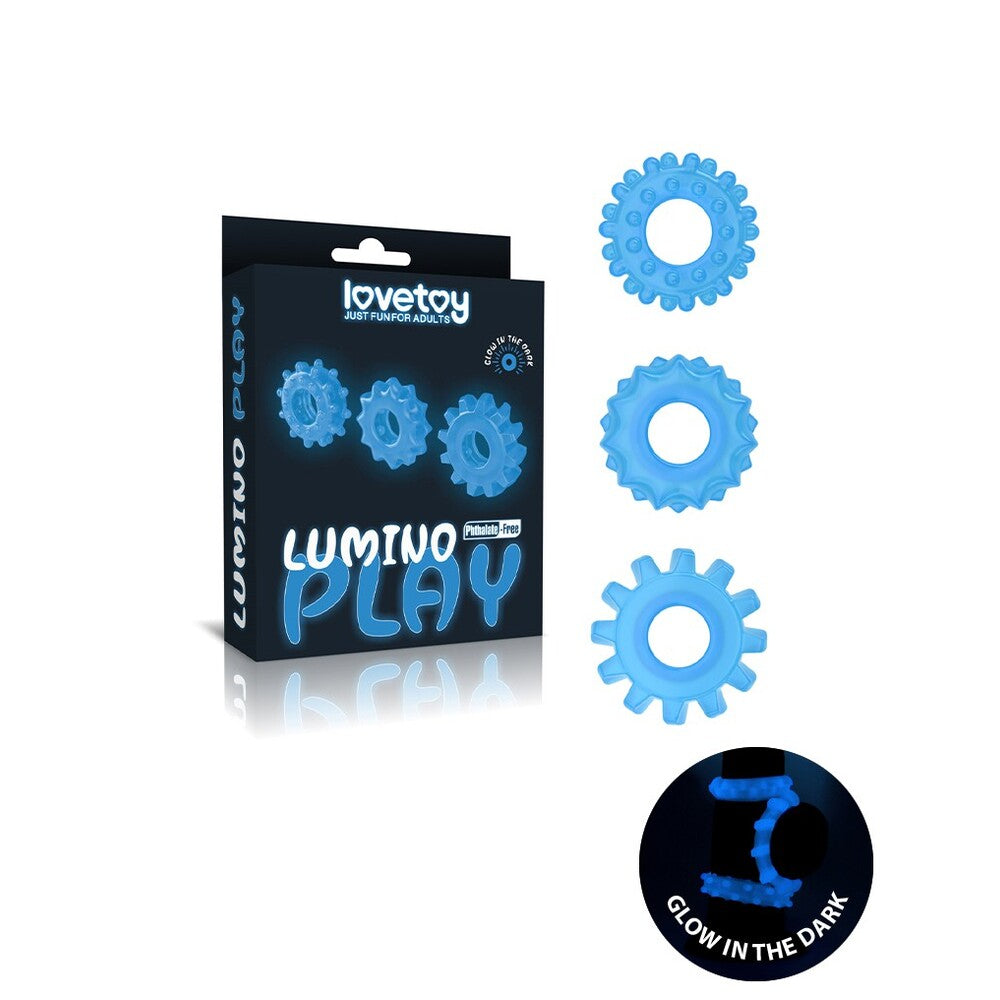 Lovetoy Glow In The Dark Lumino Play Cock Rings X3-3