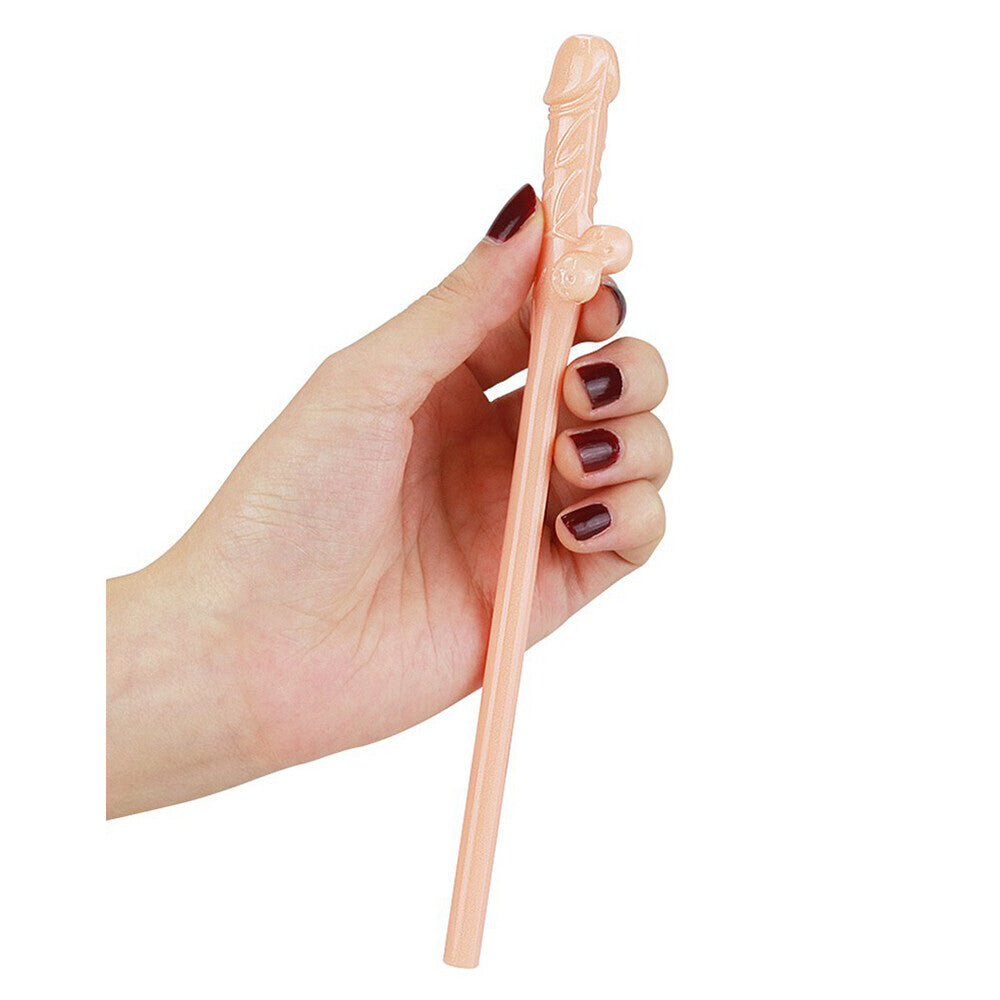 Lovetoy Pack Of 9 Willy Straws Flesh Pink-2