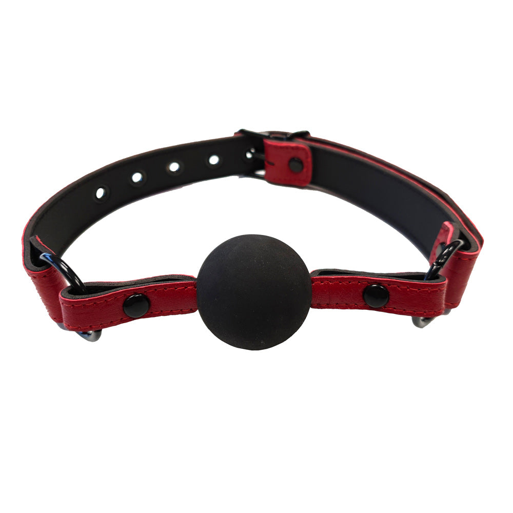 Rouge Garments Leather Croc Print Ball Gag-0