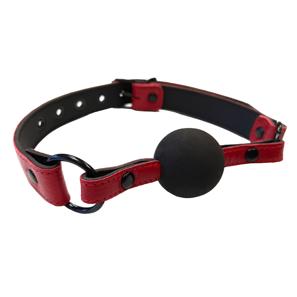 Rouge Garments Leather Croc Print Ball Gag-1