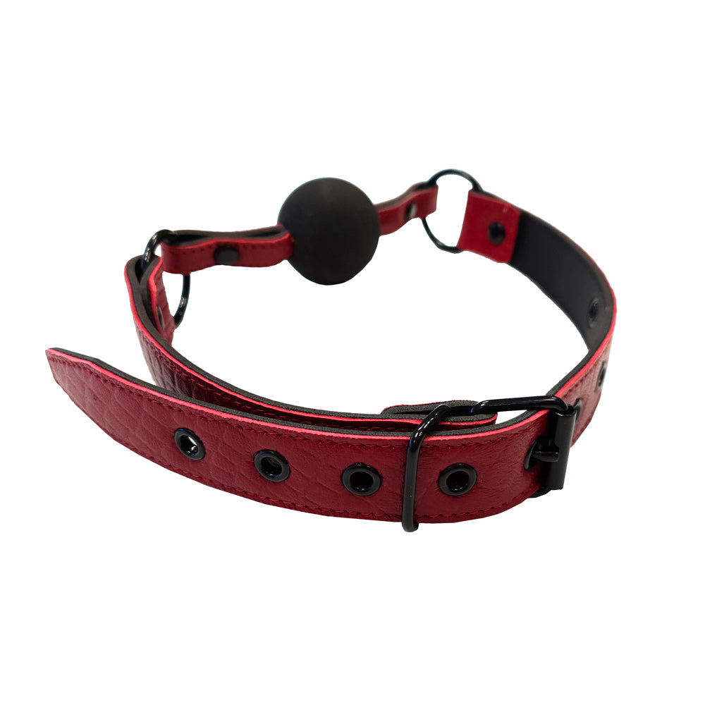 Rouge Garments Leather Croc Print Ball Gag-2