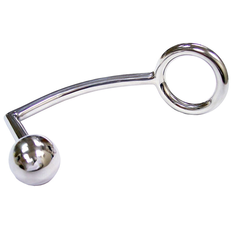 Rouge Stainless Steel Cock Ring With Anal Probe-1