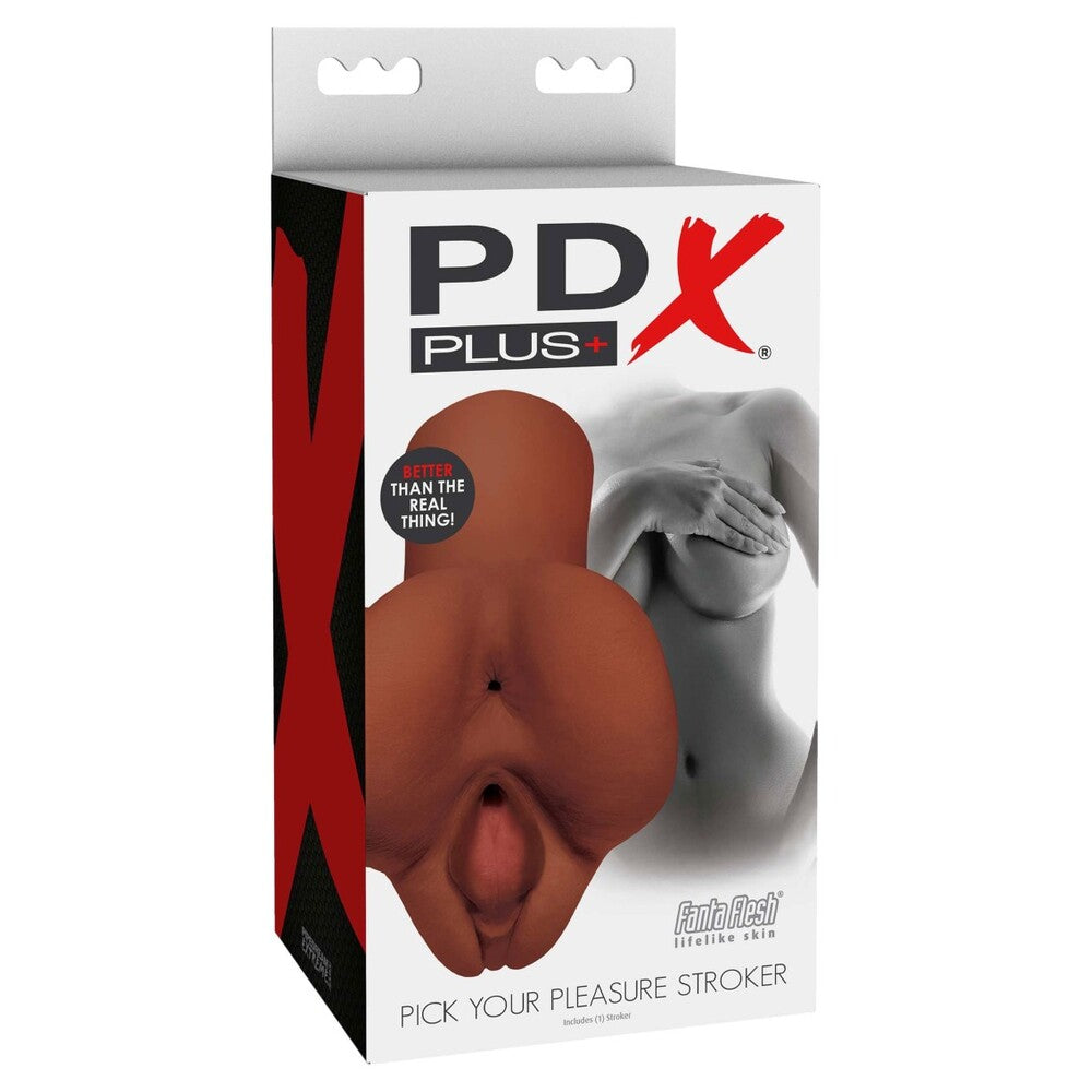 PDX Plus Pick Your Pleasure Stroker Flesh Brown-3