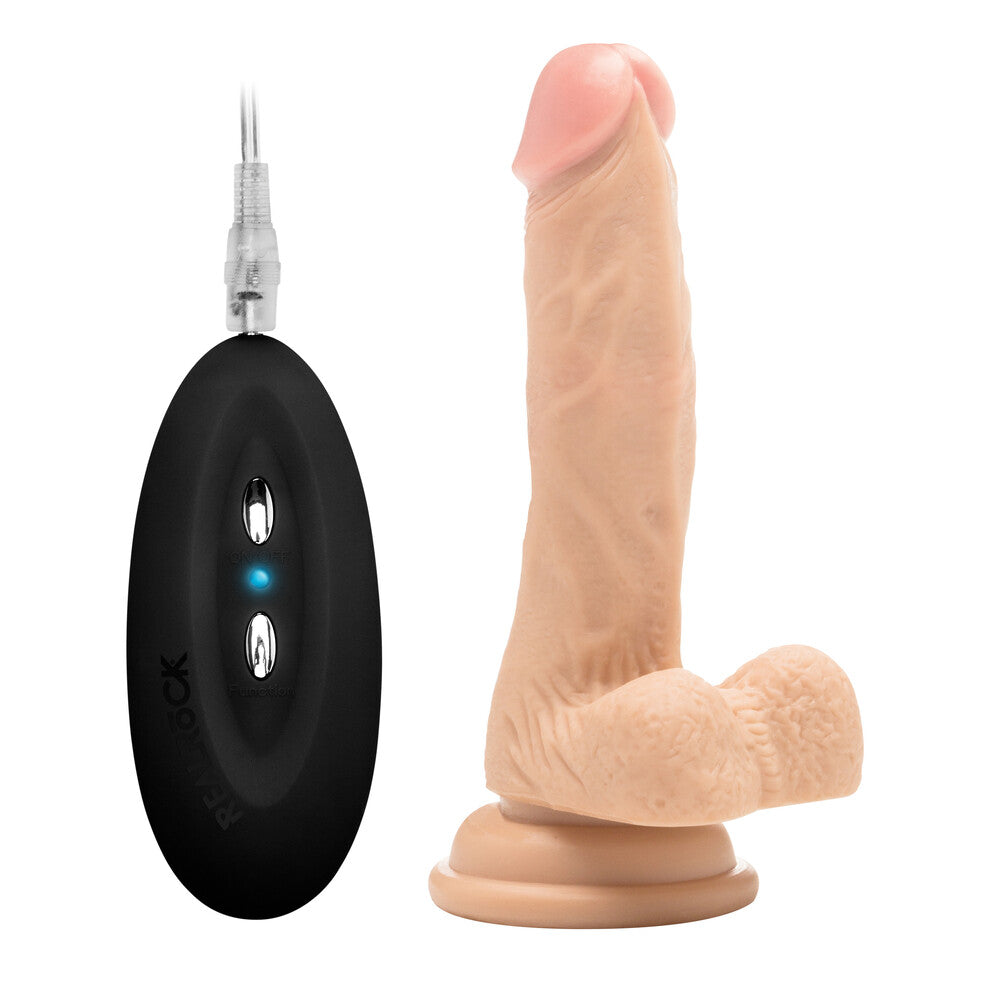 RealRock 7 Inch Vibrating Realistic Cock With Scrotum-0