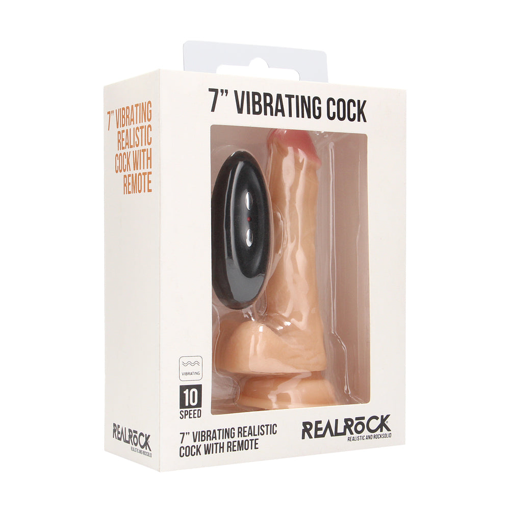 RealRock 7 Inch Vibrating Realistic Cock With Scrotum-1